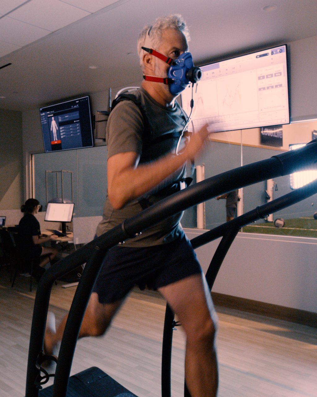 Man Running on Treadmill — VO2 Max Assessment